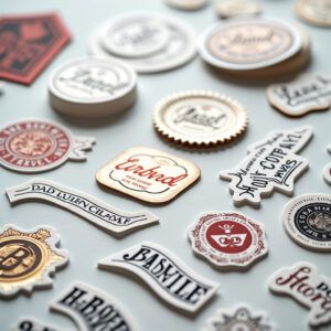 Aplicación de pegatina personalizada con logo en packaging de comercio